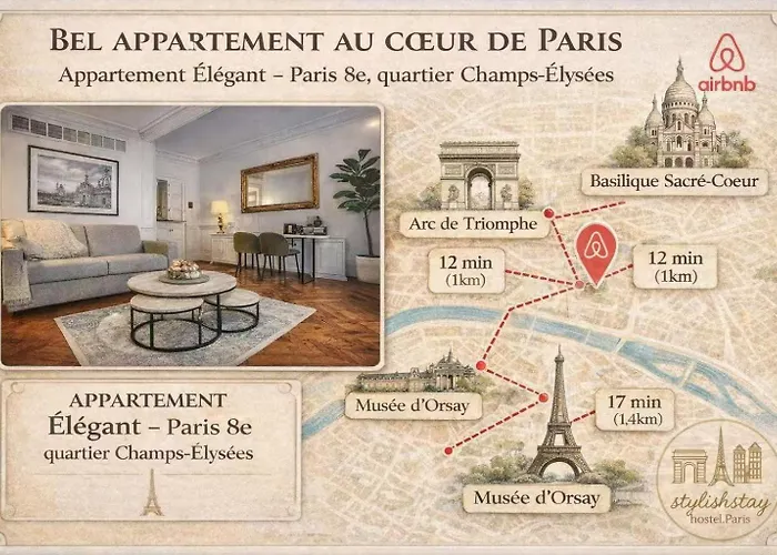 Elegant 8e, Quartier Champs-elysees Apartman *